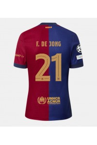 Fotbalové Dres Barcelona Frenkie de Jong #21 Domácí Oblečení 2024-25 Krátký Rukáv